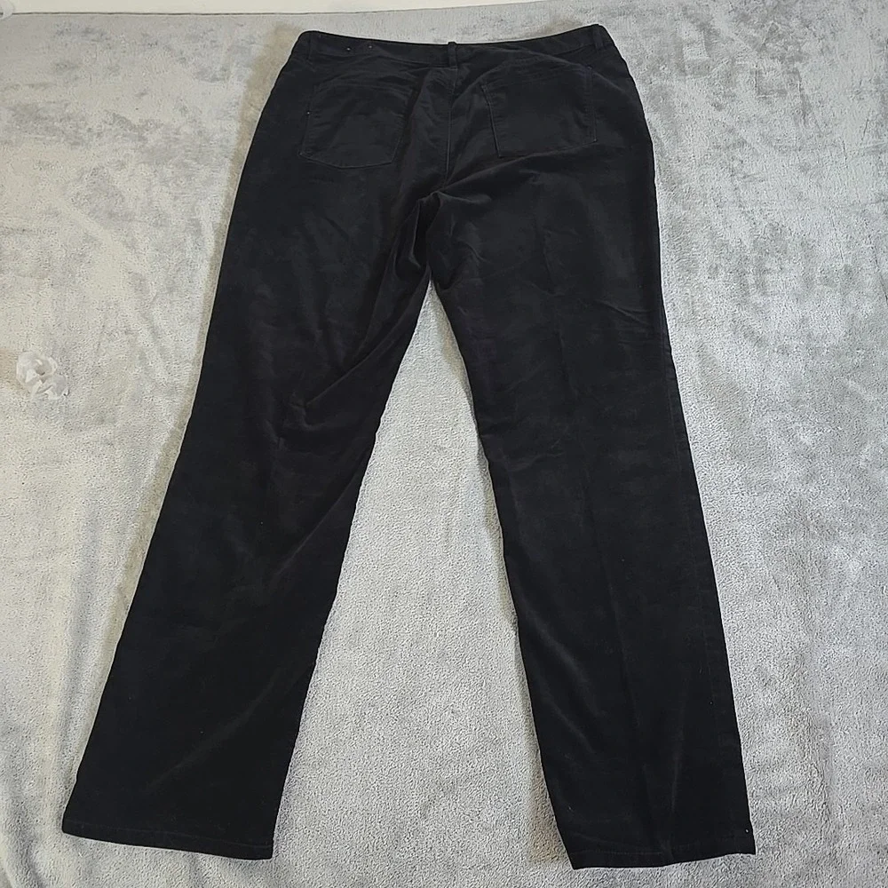Talbots Pants Womens 16 Straight Black Velvet Flawless 5 Pocket Casual Normcore‎